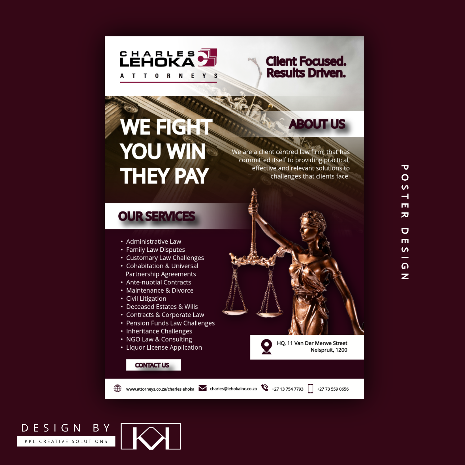 DESIGN BY KKL – LAW FIRM POSTER SAMPLE